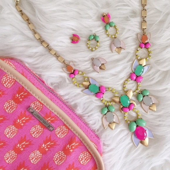 Stella & Dot | Neon Pink+Green Gorgeous POPTropicana NEW Statement Neckl… - Picture 8 of 12